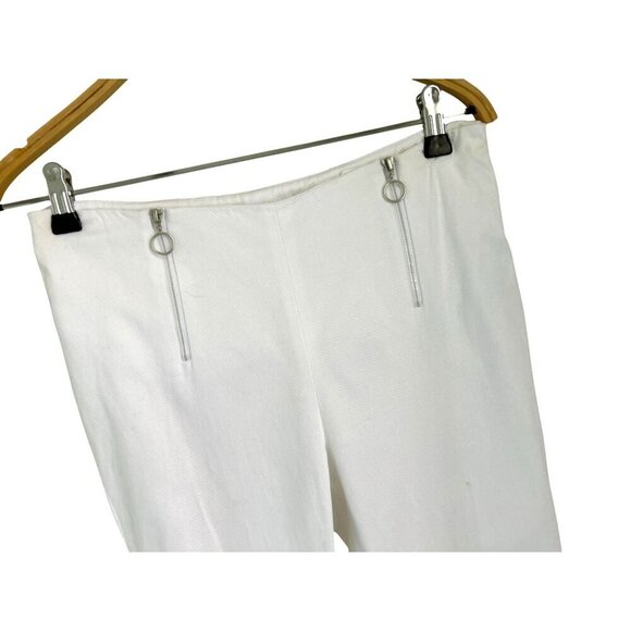 J. Mclaughlin Pants Waffled White Summer Zipped Details Casual Size 6 - Picture 6 of 11